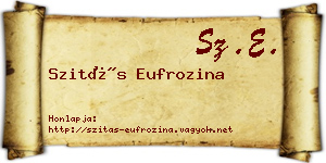 Szitás Eufrozina névjegykártya